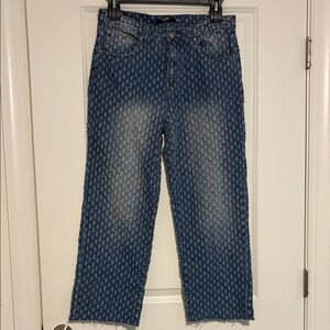 Jaded London Perforated Distressed Blue Denim Jeans 32x30